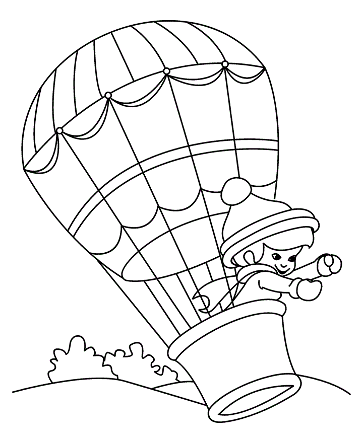 Plansa de colorat cu Balon Zburator 47 42